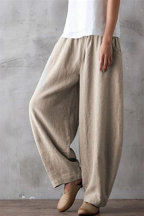 Summer Loose Cotton Linen Pants Women Casual Trousers Linen Pants