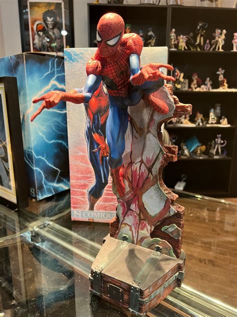 Sideshow Spider Man J Scott Campbell Comiquette Polystone Statue 852 3500 Ebay