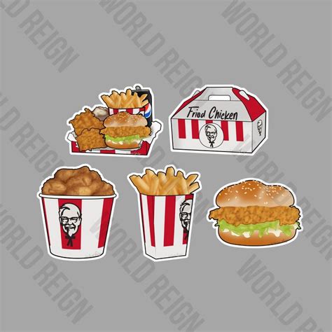 Kfcs Vinyl Stickers Kentucky Fried Chicken Stickers Fast Food Stickers