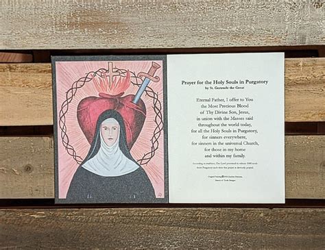 St Gertrude Holy Souls Prayer Cards Etsy