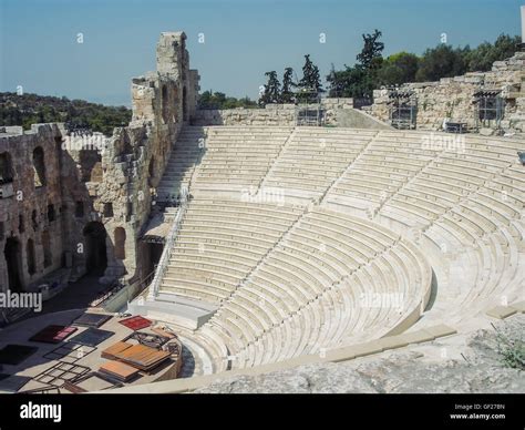 The Odeon Of Herodes Atticus Is A Stone Theatre Structure Located On