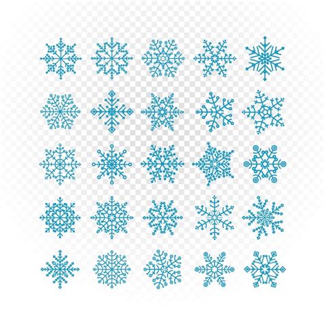 Premium Vector Different Vector Snowflakes Collection Isolated On