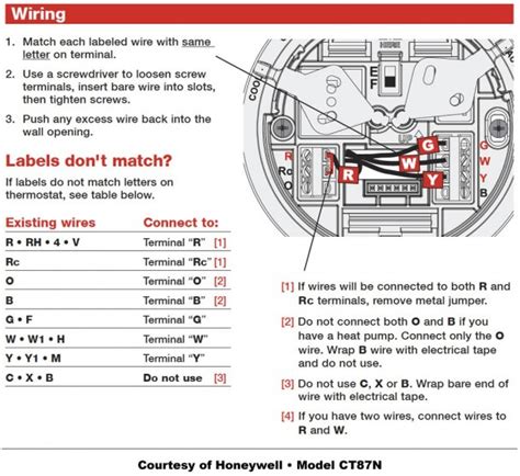 honeywell thermostat wiring instructions  diagram collection