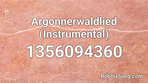 Shinzou wo sasageyo(roblox music id) *2021*. Argonnerwaldlied (Instrumental) Roblox ID - Roblox music codes