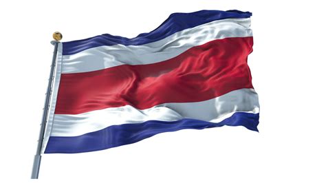 Costa Rica Waving Flag Png Png