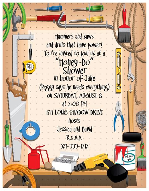 (i can repeat that if you didn't hear: wedding shower for guys, honey do list | Invitations ...