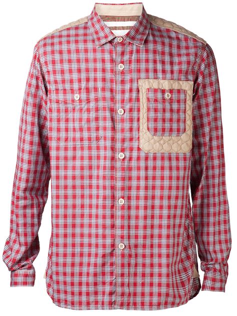 Lyst White Mountaineering Plaid Pattern Shirt In Red For Men