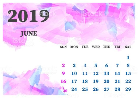 🔥 Download Calendar June Watercolor Vector Illustration Layers Grouped