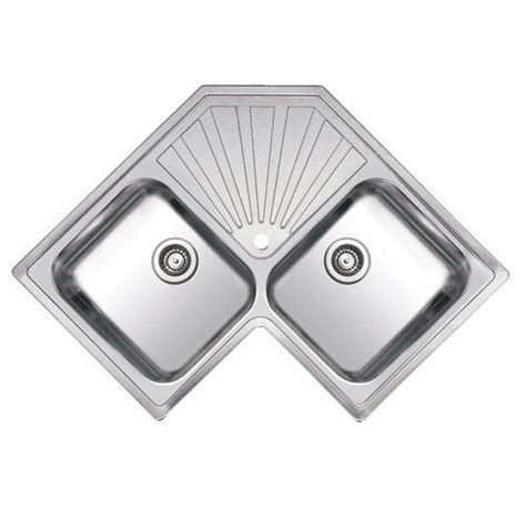 Reginox Montreal Double Bowl Stainless Steel Inset Corner Kitchen Sink