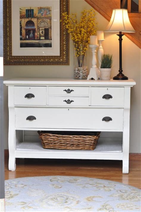 White entryway table with drawers. entryway inspiration | birch and lace