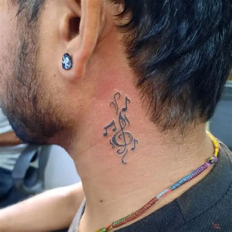 56 Ideas For Music Note Behind Ear Tattoo And Why They Are So Popular