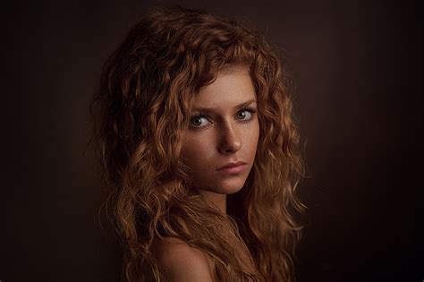 Julia Yaroshenko Redhead Curly Hair Portrait Display Face Model Px Hd Wallpaper