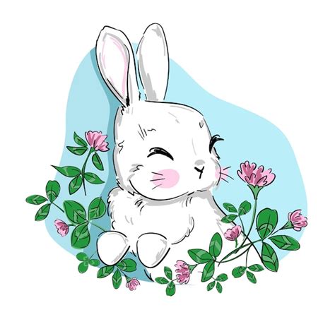 Premium Vector Hand Drawn Rabbit Cute Bunny Rabbit Illustration