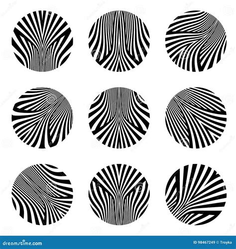 Design Elements Set Circle Lines Patterns Stock Vector Illustration