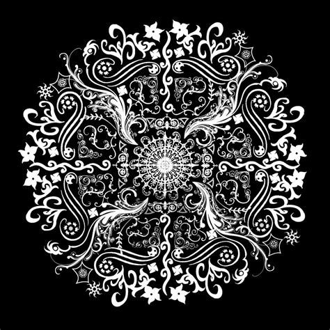 Mandala Black And White Wallpaper