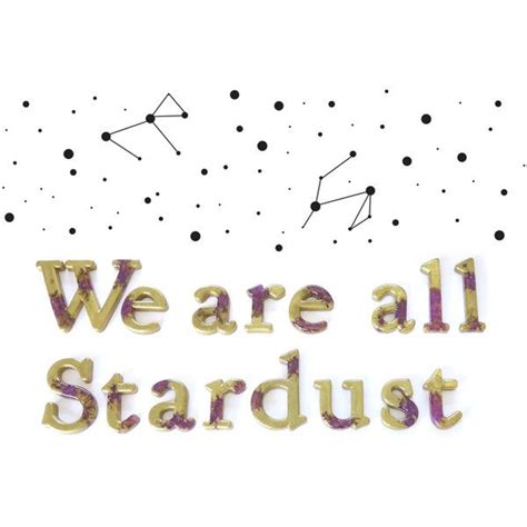 We Are All Stardust Inspirational Quote Resin Letters In Gold And