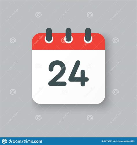 24th Day Of The Month Icon Event Schedule Date Calendar Date 3d Icon