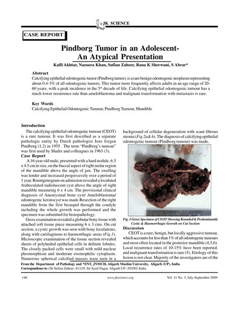 Pdf Pindborg Tumor In An Adolescent An Atypical Presentation