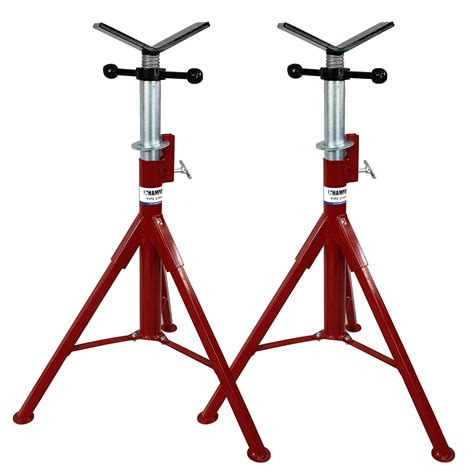 2 X Heavy Duty Welding Pipe Stand Fixed Legs Adjustable Height 1135kg
