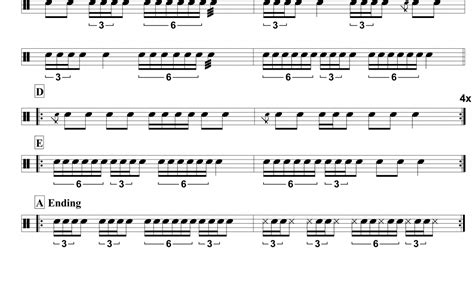 Snare Drum Sheet Music Based Around Single Stroke Fours And Sextuplets Learn Drums For Free
