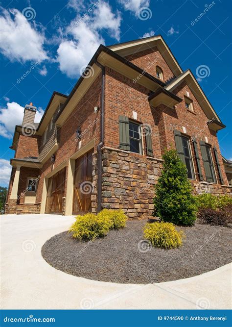 Model Luxury Home Exterior Side View Clouds Stock Image Cartoondealer