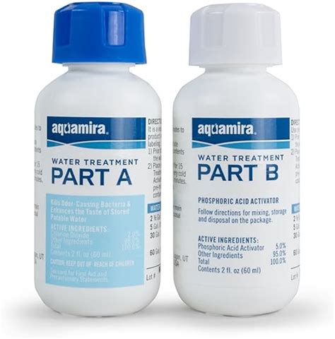 Aquamira Chlorine Dioxide Water Treatment Two Part Liquid 2 Oz Bottles For