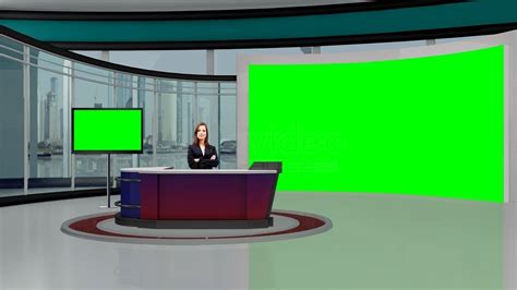 Studio do produkcji filmów w technologii green screen. Education 027 TV Studio Set-Virtual Green Screen ...