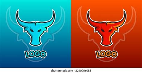 Bull Character Colorful Mascot Gaming Logo Stock Vector Royalty Free