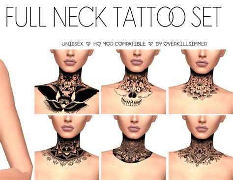 Sims 4 Full Neck Tattoo Set The Sims Book