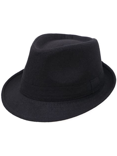 Simplicity Mens Manhattan Fedora Hat Designed Black Color Cap