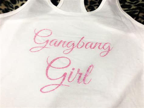 Slutty Clothing Gangbang Shirt Tank Top Pink Glitter Etsy
