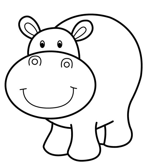 If you see the picture of hippopotamus for child to color, the picture still has a low level of difficulty and detail. Hippo Coloring Pages Printable Free | Coloring Sheets | Pinterest | Free, Template and Embroidery