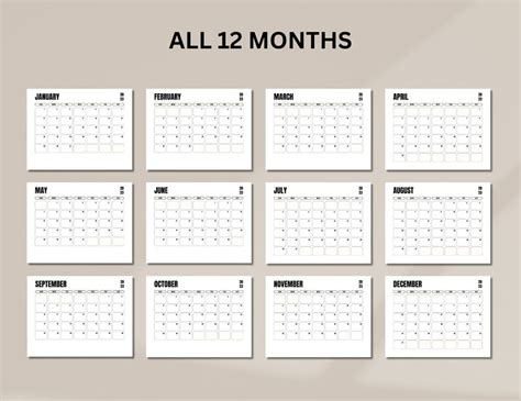 Printable 2023 Monthly Calendar A4 Size Calendar Etsy Uk
