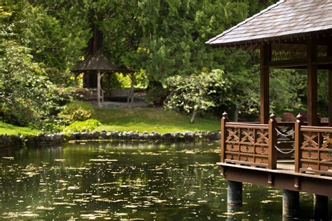 Pond And Gazebo In Japanese Garden Royal Roads University Hatley Park