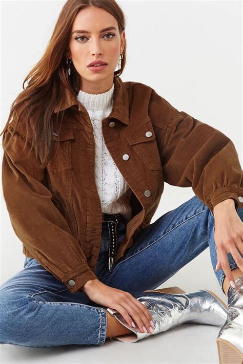 Corduroy Stunner Jacket Outfit Women Brown Jacket Outfit Fashion