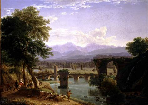 The bridge at narni (french: Peinture Française du 19ème Siècle: View of the Cascade of ...