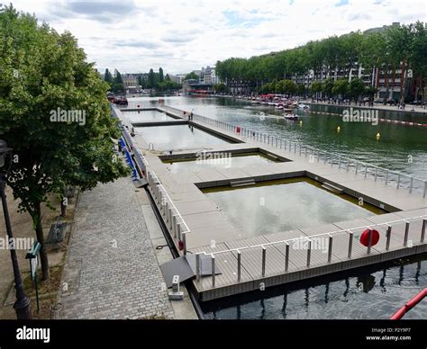 Canal Swimming Pools Being Prepared To Open For The Summer Season Bassin De La Villette Paris