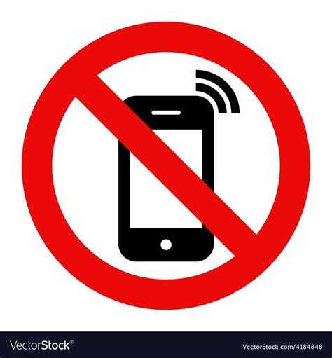 No Cell Phone Sign Royalty Free Vector Image Vectorstock Affiliate
