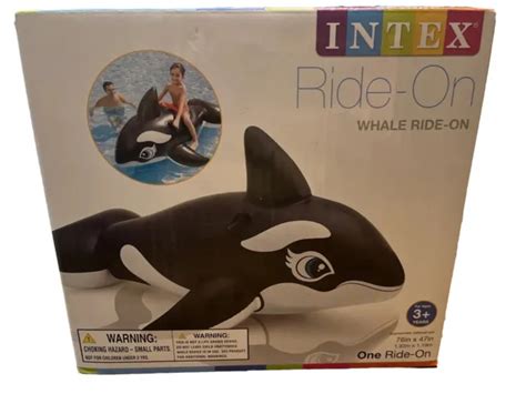 Intex 76and Jumbo Whale Ride On Swimming Pool Inflatable Float New In