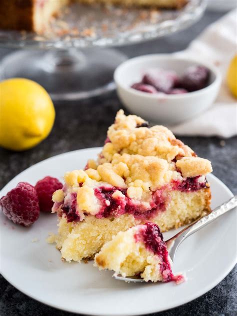 Easy Lemon Raspberry Cake With Crumb Topping Plated Cravings