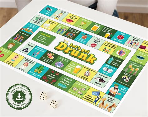 Lets Get Drunk Drinking Board Game Bachelorette Party Game Etsy Uk