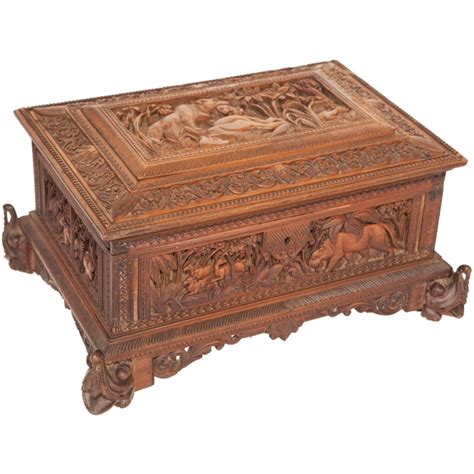 All ideal for storing your precious little treasures in! South Indian Sandalwood Jewelry Box with Elaborate Carving ...