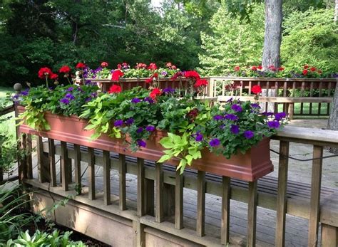 Normally, balcony railing planters are available in sizes within the range of 16 inches to 24 inches. 32 best Deck Decor/Railing Planters images on Pinterest | Decks, Flower boxes and Window boxes