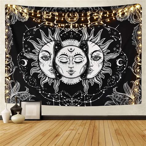 midnight moon tapestry in 2020 sun and moon tapestry moon tapestry mandala tapestries wall