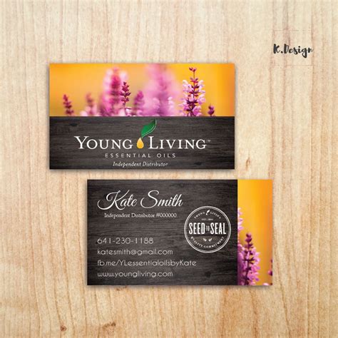 Young Living Business Card Young Living Business Cards Custom