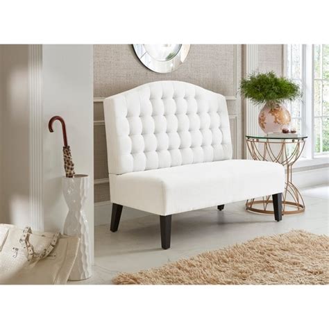Shop Ivory Tufted Upholstered Banquette Bench On Sale Free Shipping