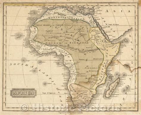 Historic Map Africa 1828 Vintage Wall Art Historic Pictoric