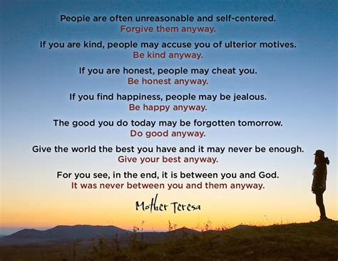 Unique Mother Teresa Quotes On Love Them Anyway