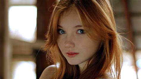 Olesya Kharitonova Women Blue Eyes Model Face Redhead W DaftSex HD
