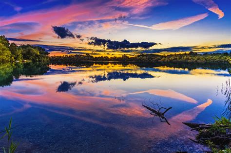 Gratis untuk komersial tidak perlu kredit bebas hak cipta. Lake Sunset 4K 5K Wallpaper | HD Wallpaper Background